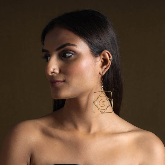 Brass Metal Handcrafted Dokra Earrings by Asalkaar