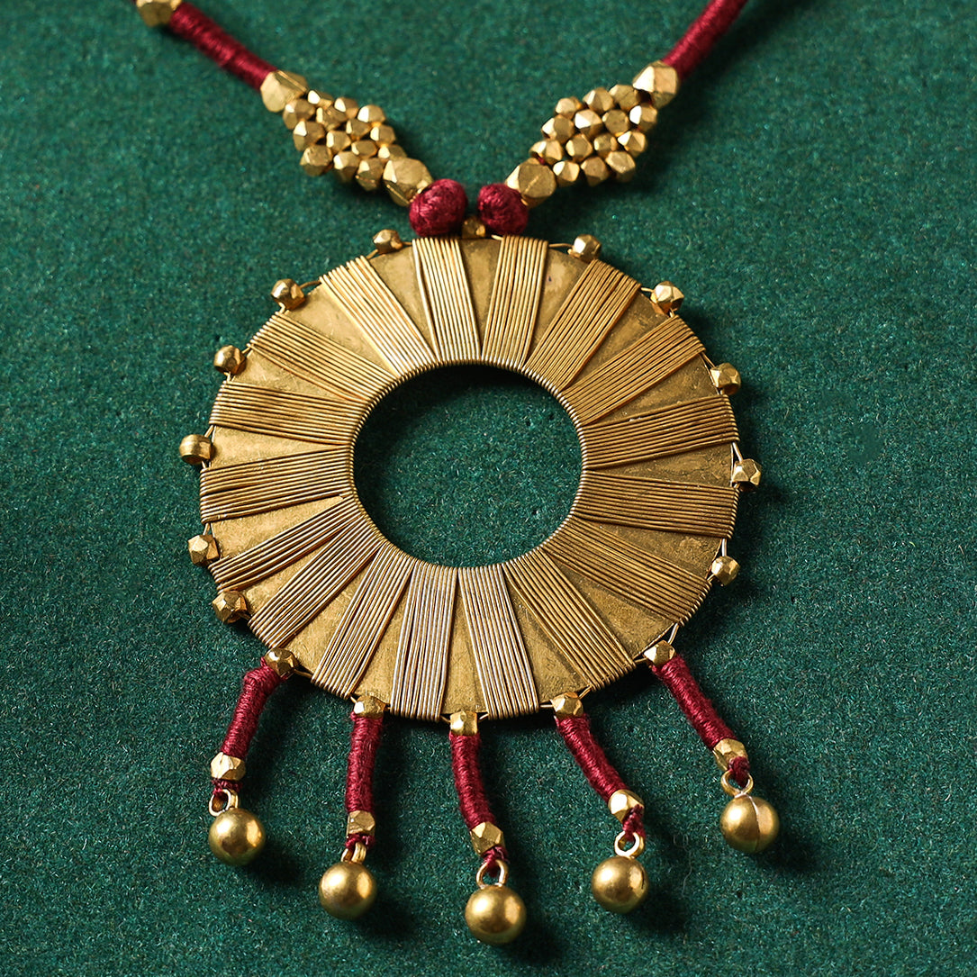 Tribal Odisha Dokra Threadwork Pendant Necklace