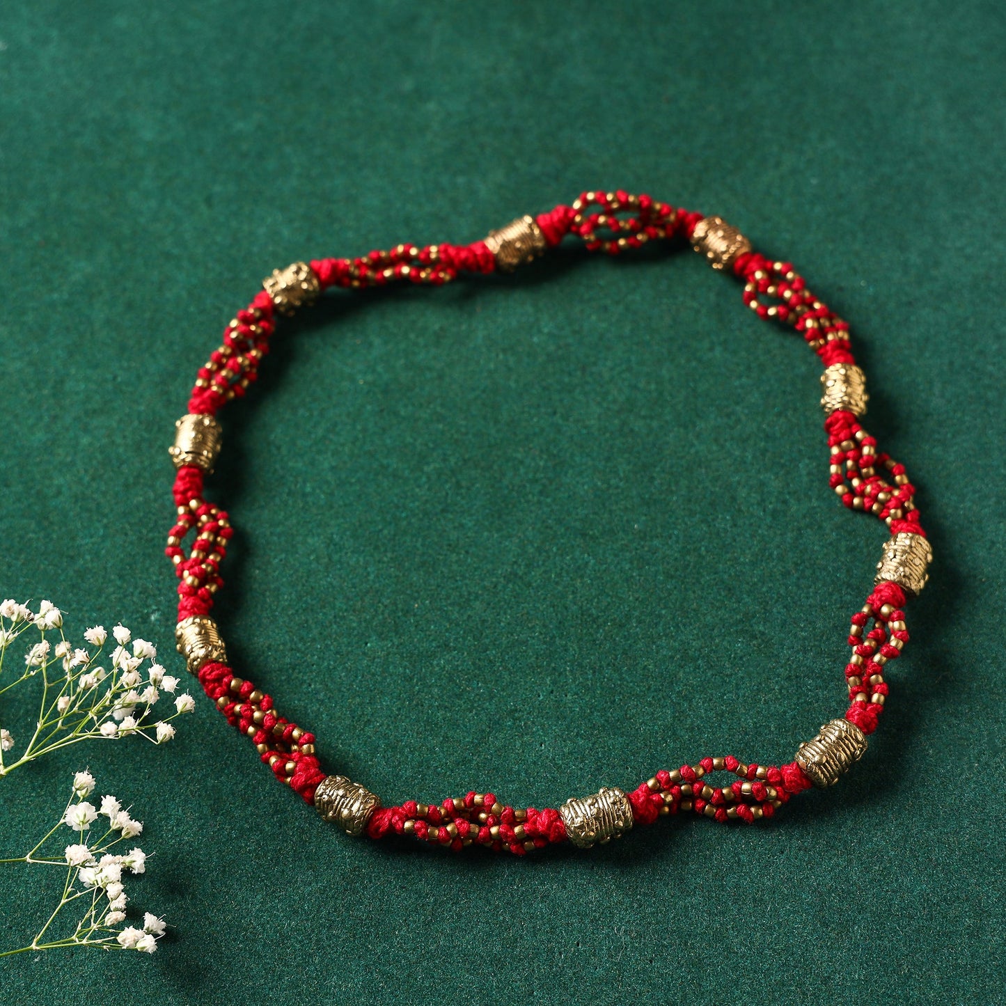 Miharu Red Gold Tone Necklace