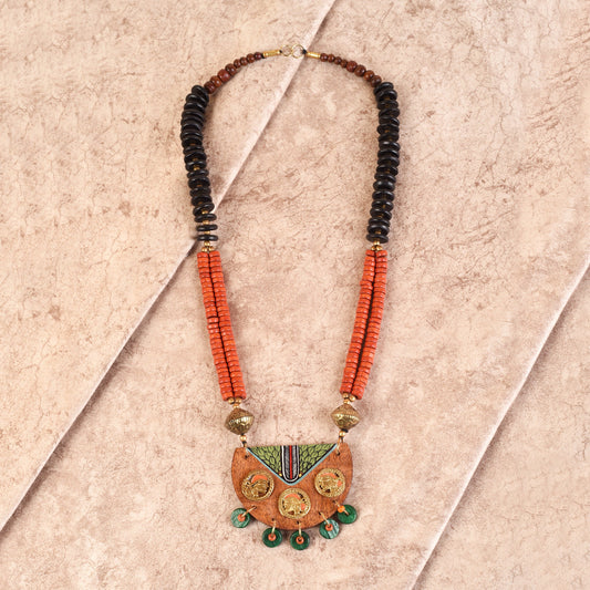 Butterflies in Greens' Handcrafted Tribal Dhokra Necklace