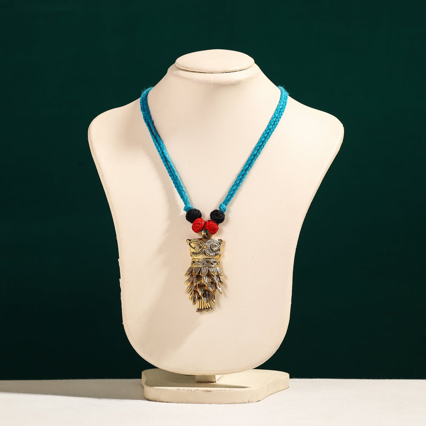 Tribal Handmade Dokra Owl Pendant Necklace