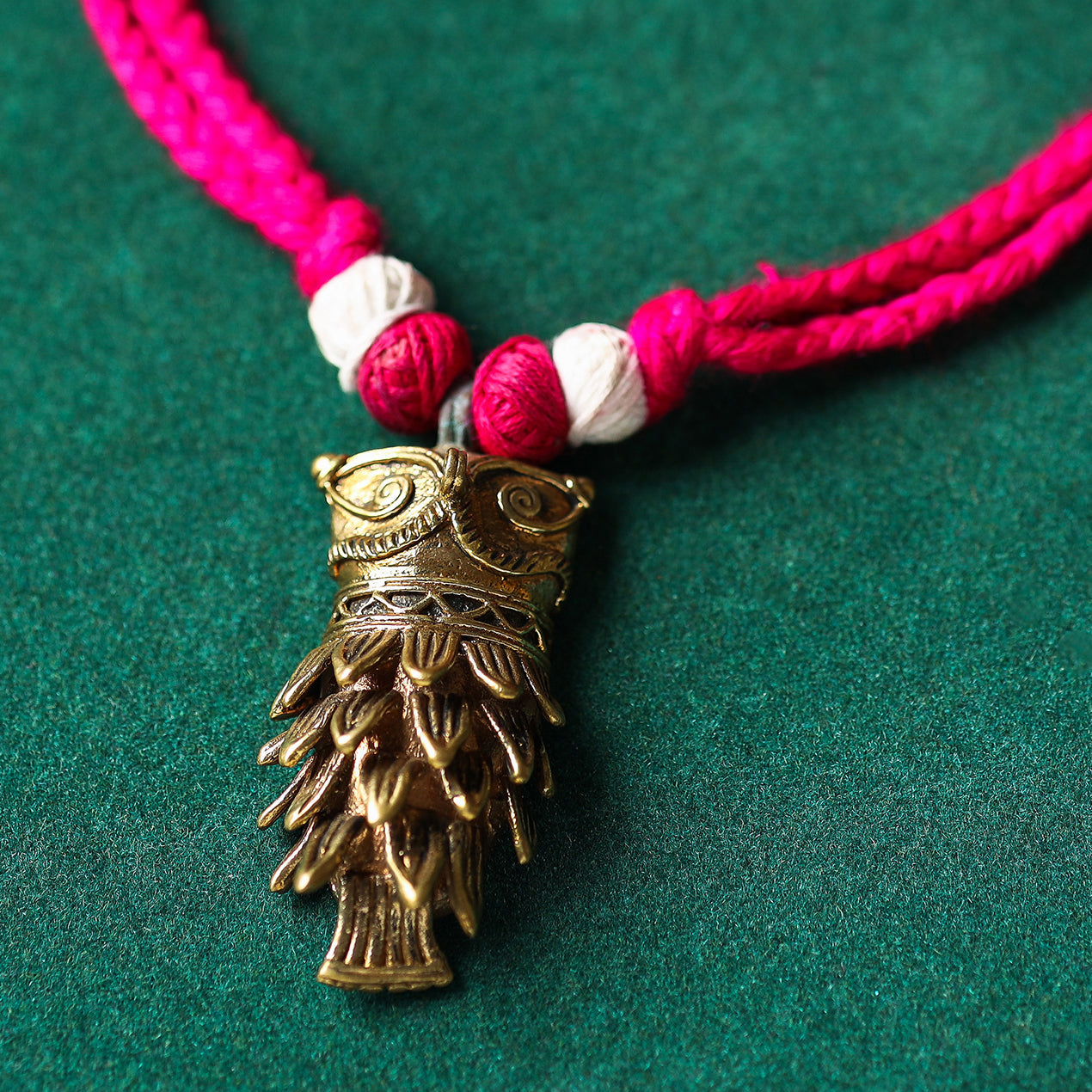 Tribal Handmade Dokra Owl Pendant Necklace