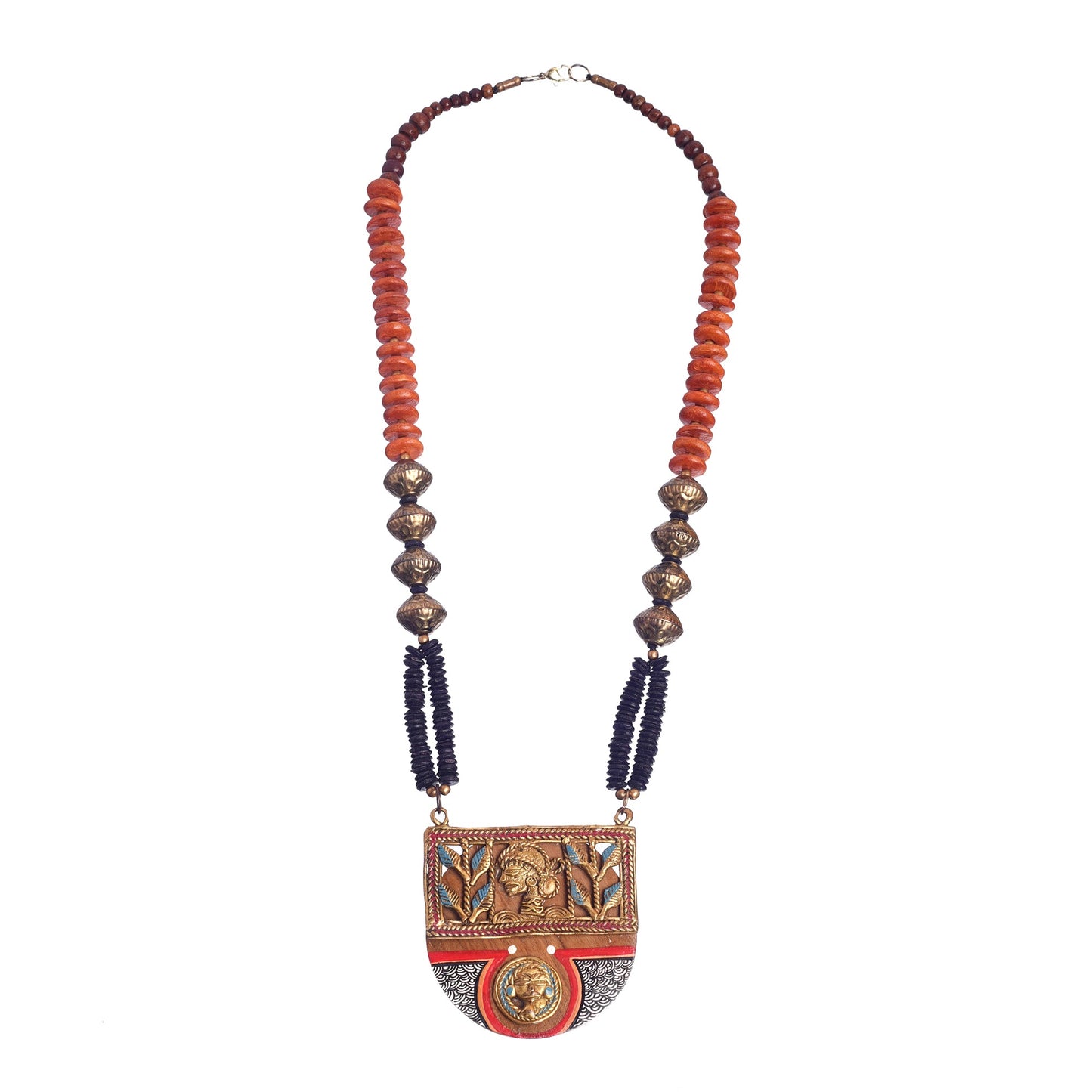 Queen of Hearts' Handcrafted Tribal Dokra Necklace