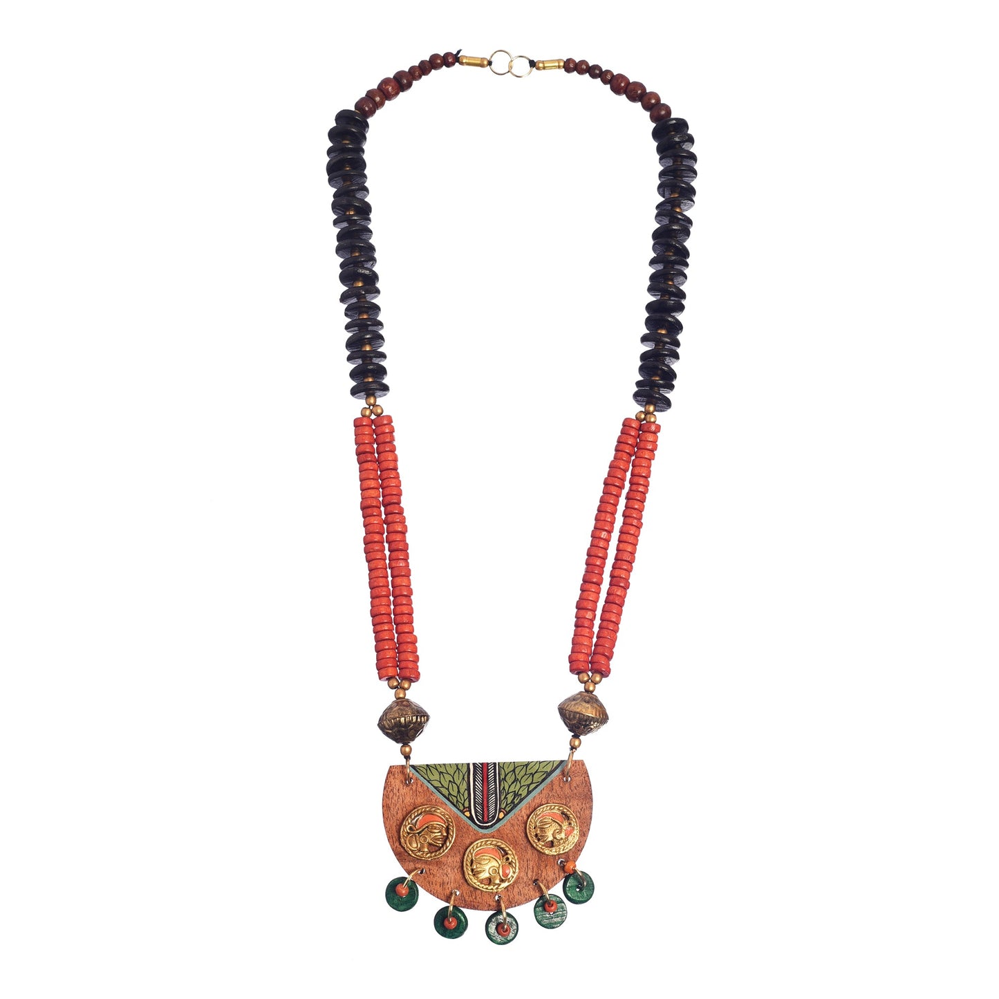 Butterflies in Greens' Handcrafted Tribal Dhokra Necklace