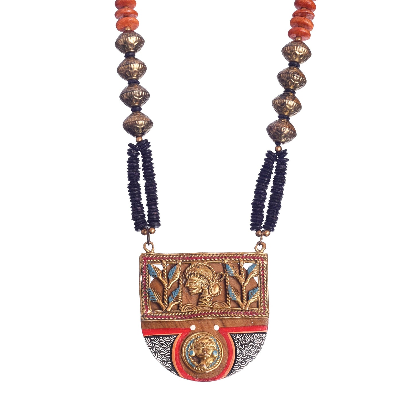 Queen of Hearts' Handcrafted Tribal Dokra Necklace