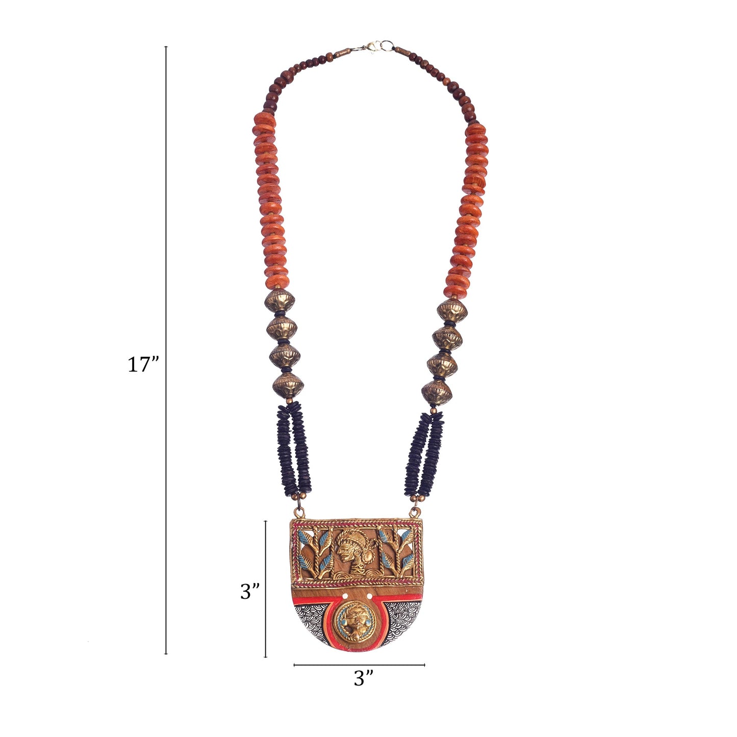 Queen of Hearts' Handcrafted Tribal Dokra Necklace