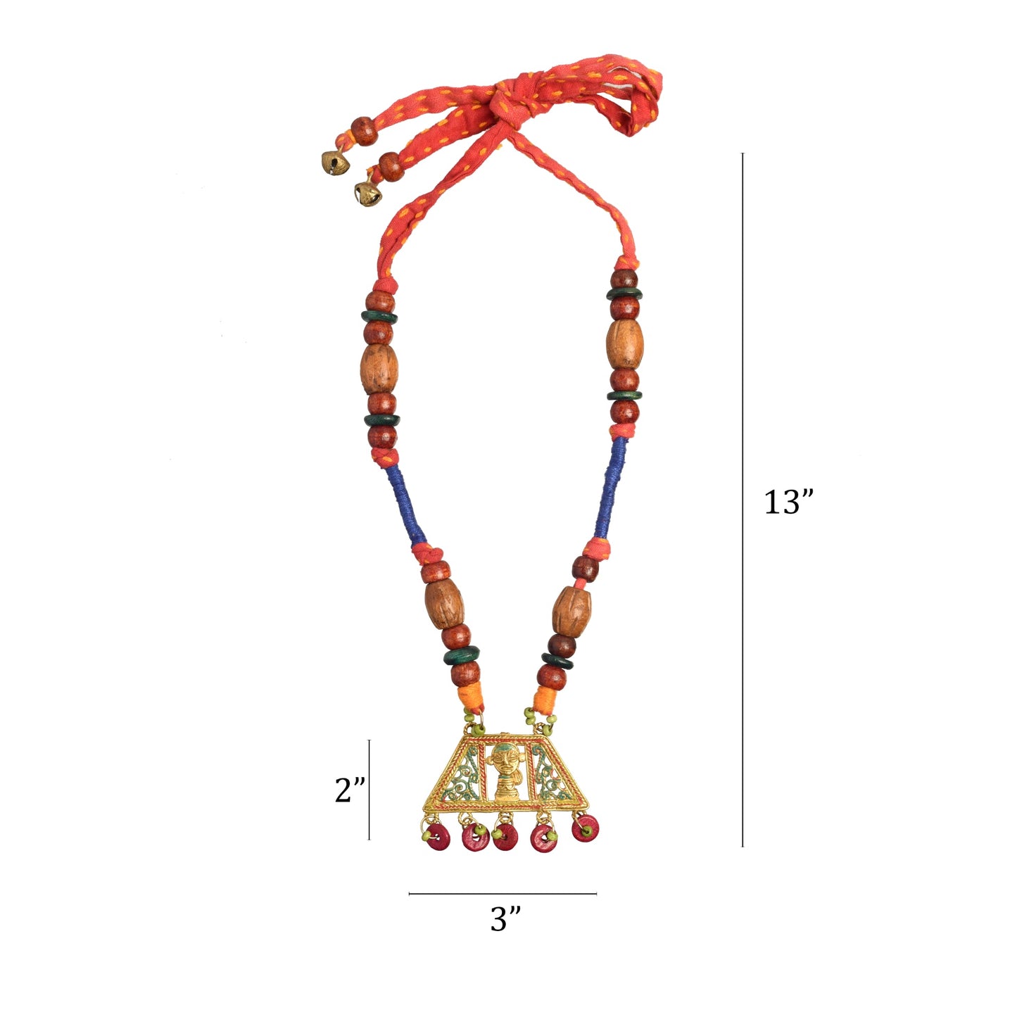 The Empress House Handcrafted Tribal Dokra Necklace in Prussian Blue