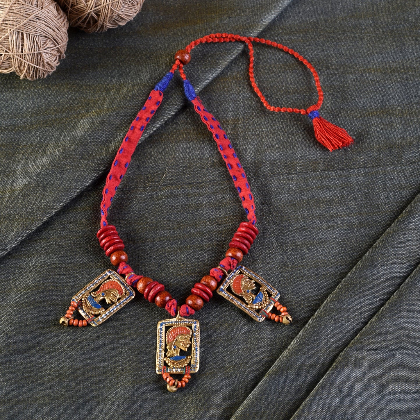 The Empress in Window Handcrafted Tribal Dokra Necklace