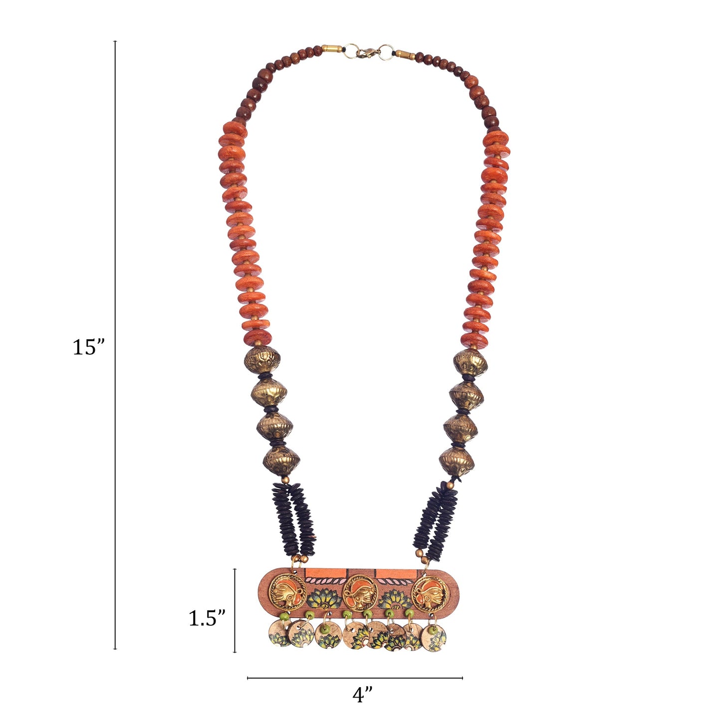 Ina-Mina-Dika' Handcrafted Tribal Dokra Necklace