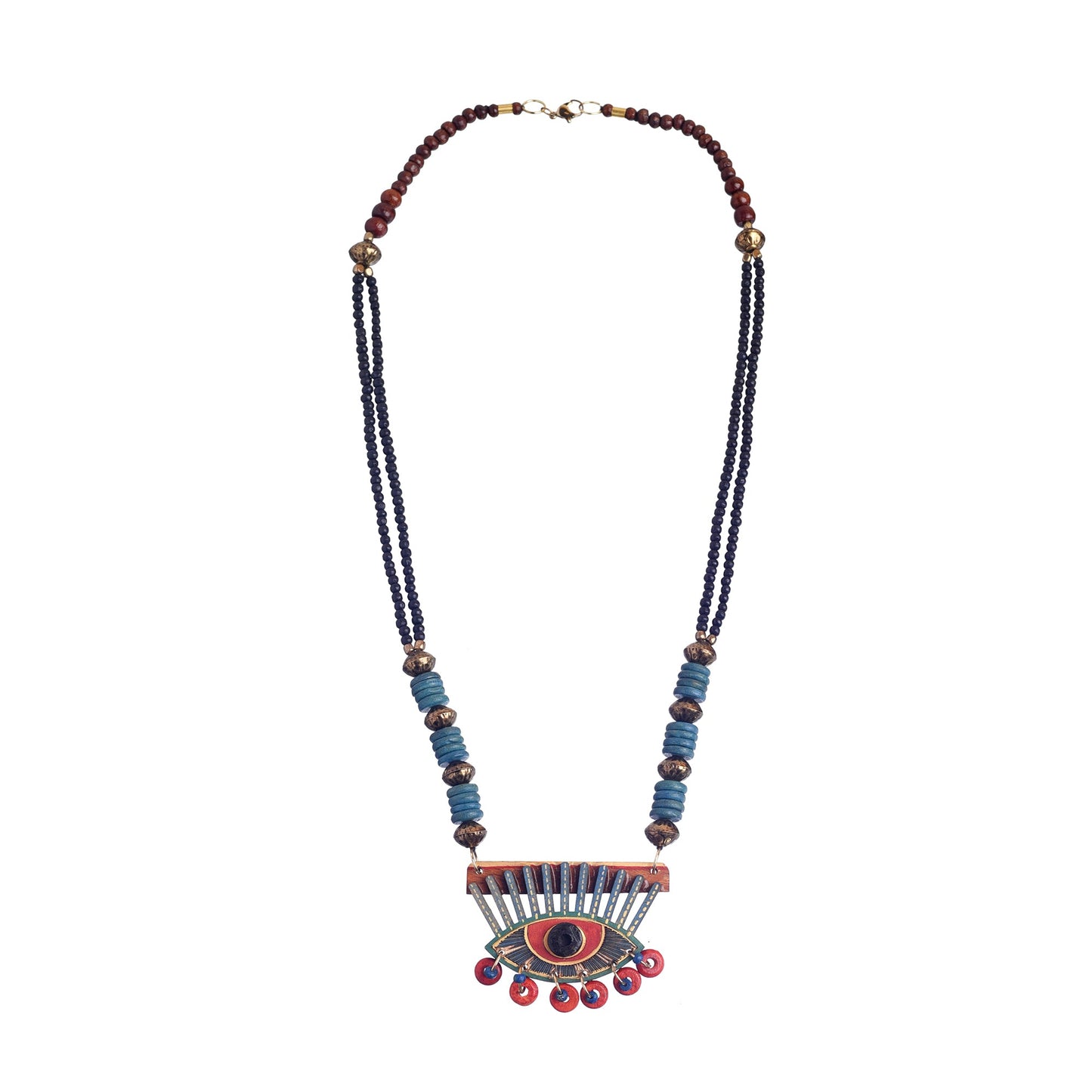 Evil Eye-II' Handcrafted Tribal Dokra Necklace