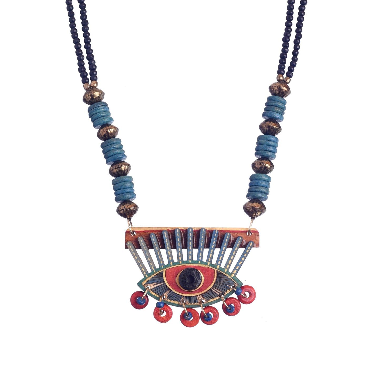 Evil Eye-II' Handcrafted Tribal Dokra Necklace