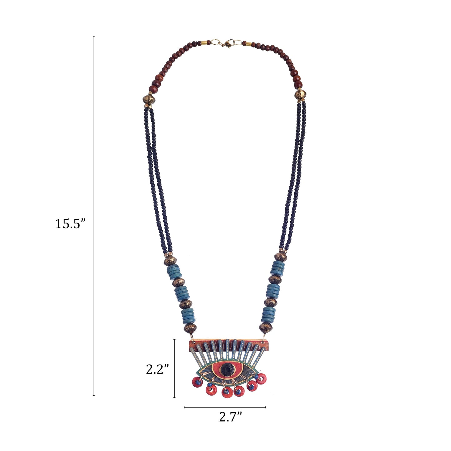 Evil Eye-II' Handcrafted Tribal Dokra Necklace