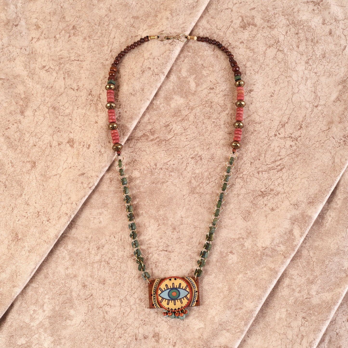 Evil Eye' Round-B Handcrafted Tribal Dhokra Necklace