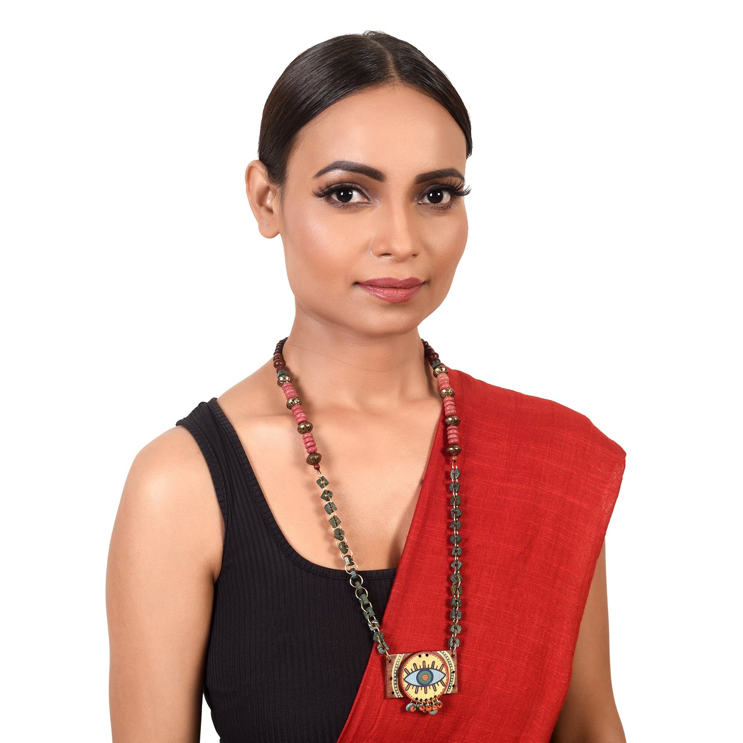 Evil Eye' Round-B Handcrafted Tribal Dhokra Necklace