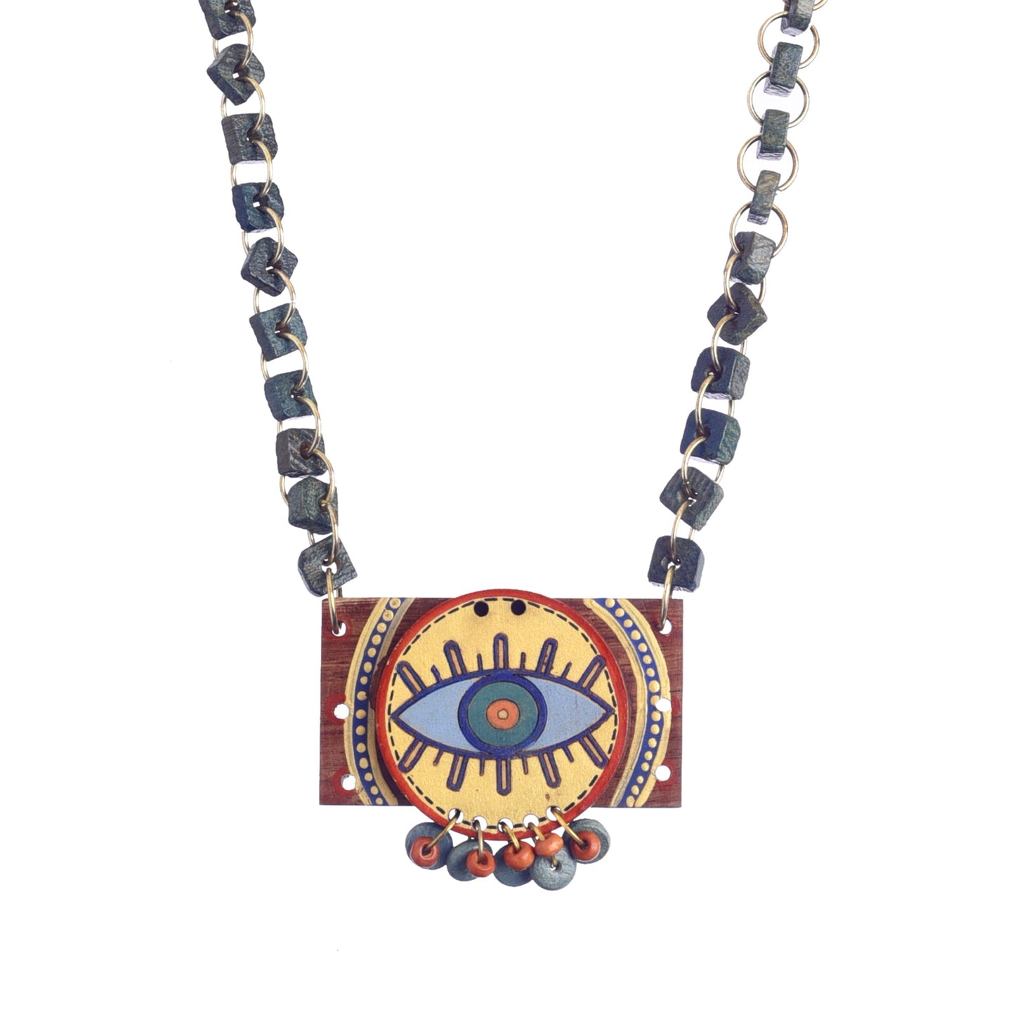 Evil Eye' Round-B Handcrafted Tribal Dhokra Necklace