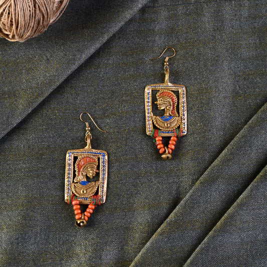 The Empress in Window Handcrafted Tribal Dhokra Earrings