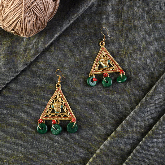 The Trinity Handcrafted Tribal Dhokra Earrings