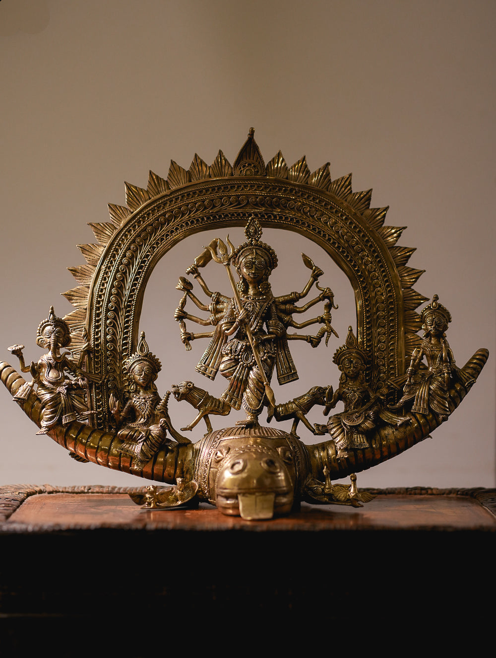 Dhokra Craft Curio - Durga Mardini