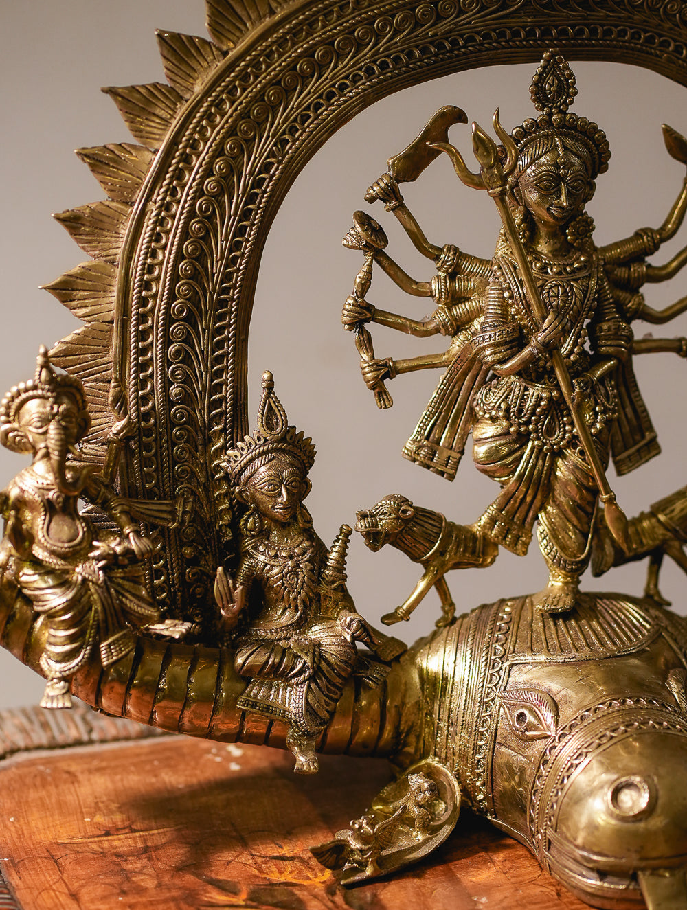 Dhokra Craft Curio - Durga Mardini