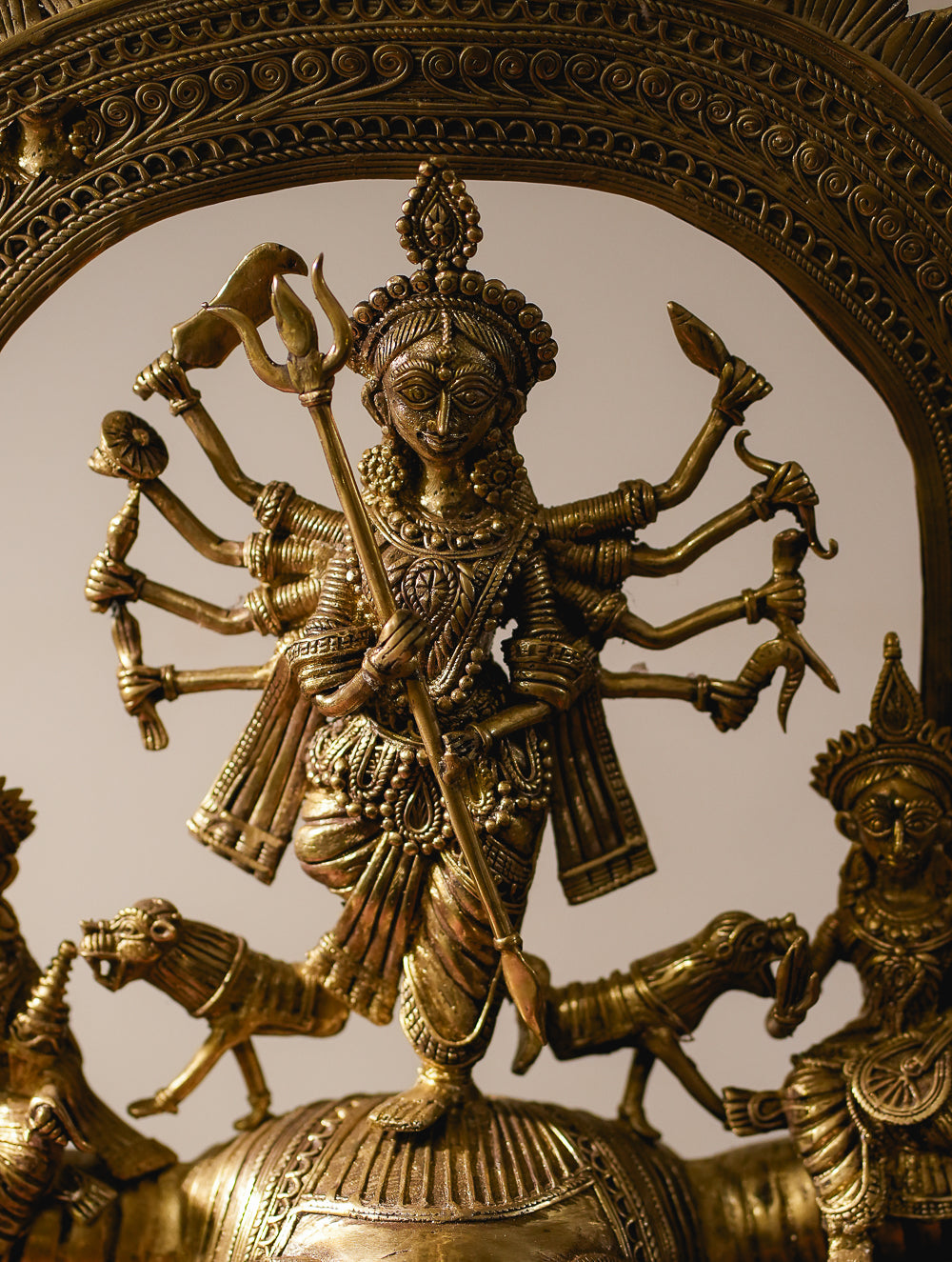 Dhokra Craft Curio - Durga Mardini