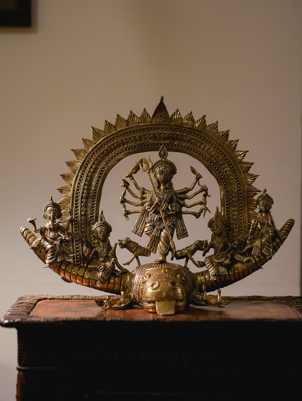 Dhokra Craft Curio - Durga Mardini