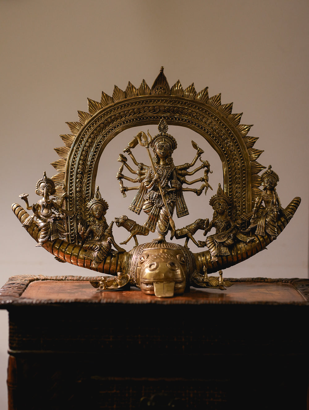 Dhokra Craft Curio - Durga Mardini