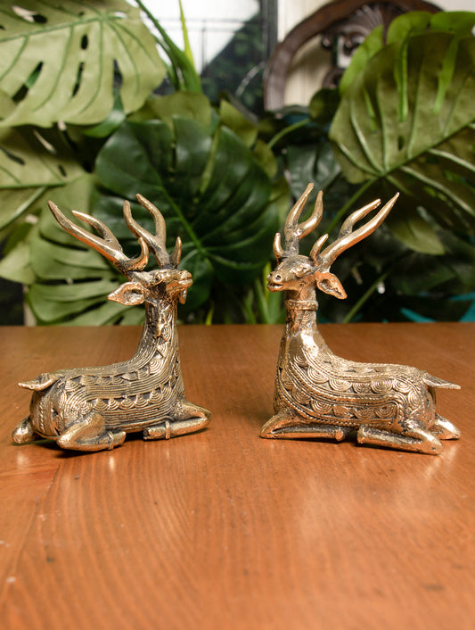 Dhokra Craft Curio - Reindeer (Set of 2)