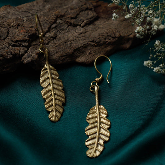 Leaf Brass Metal Handcrafted Dokra Earrings