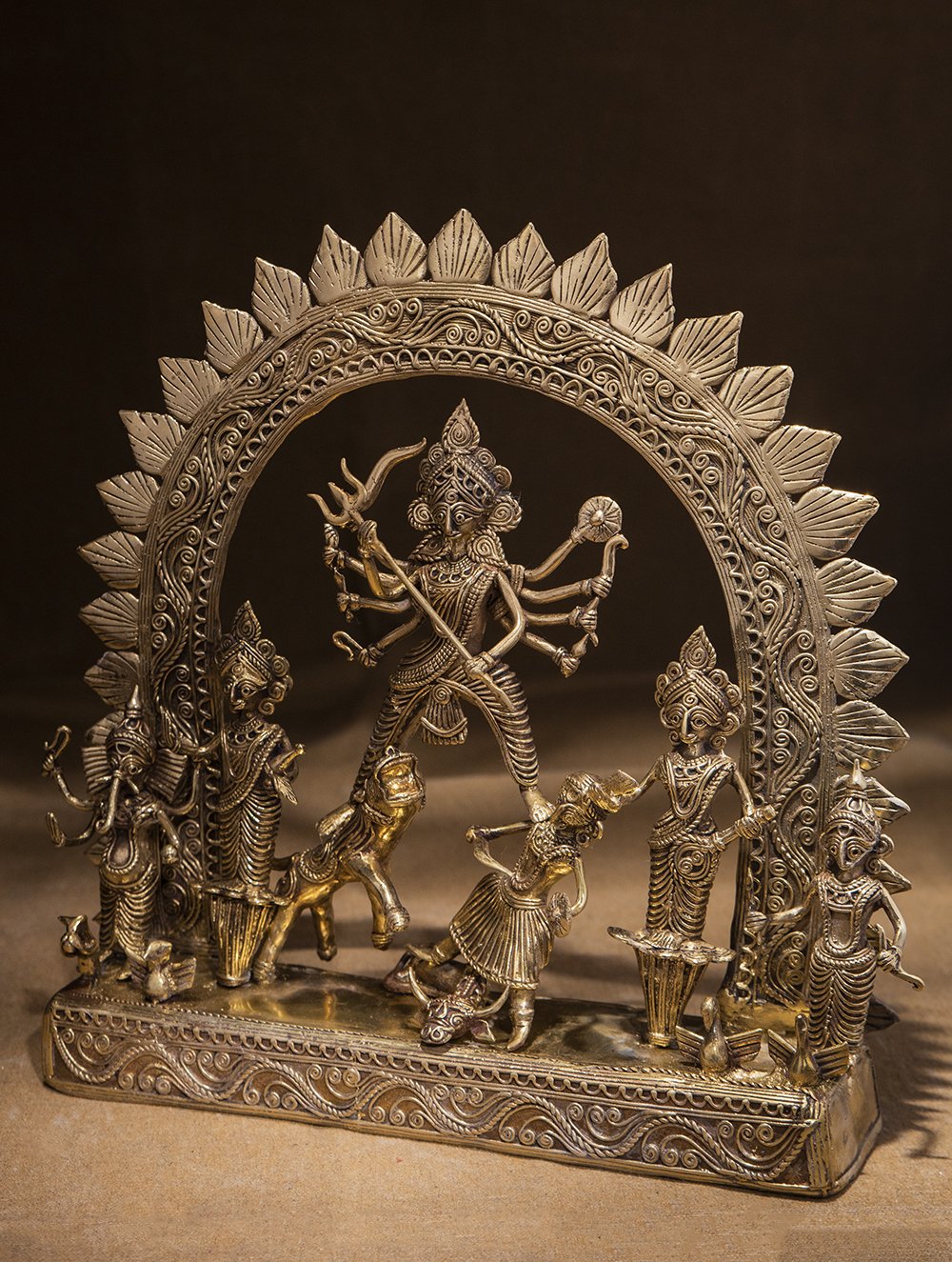 Large Dhokra Craft Curio - Mahishasur Mardini Durga