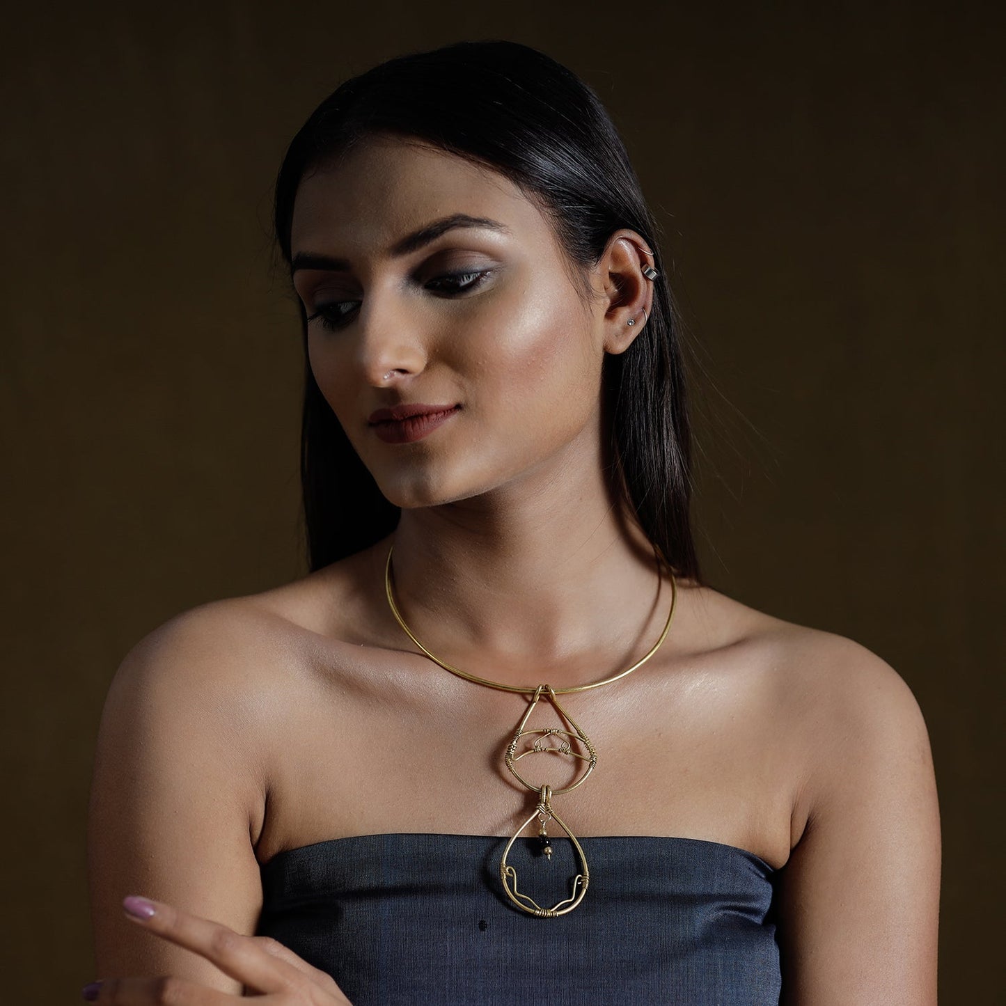 Brass Metal Handcrafted Dokra Choker Necklace by Asalkaar