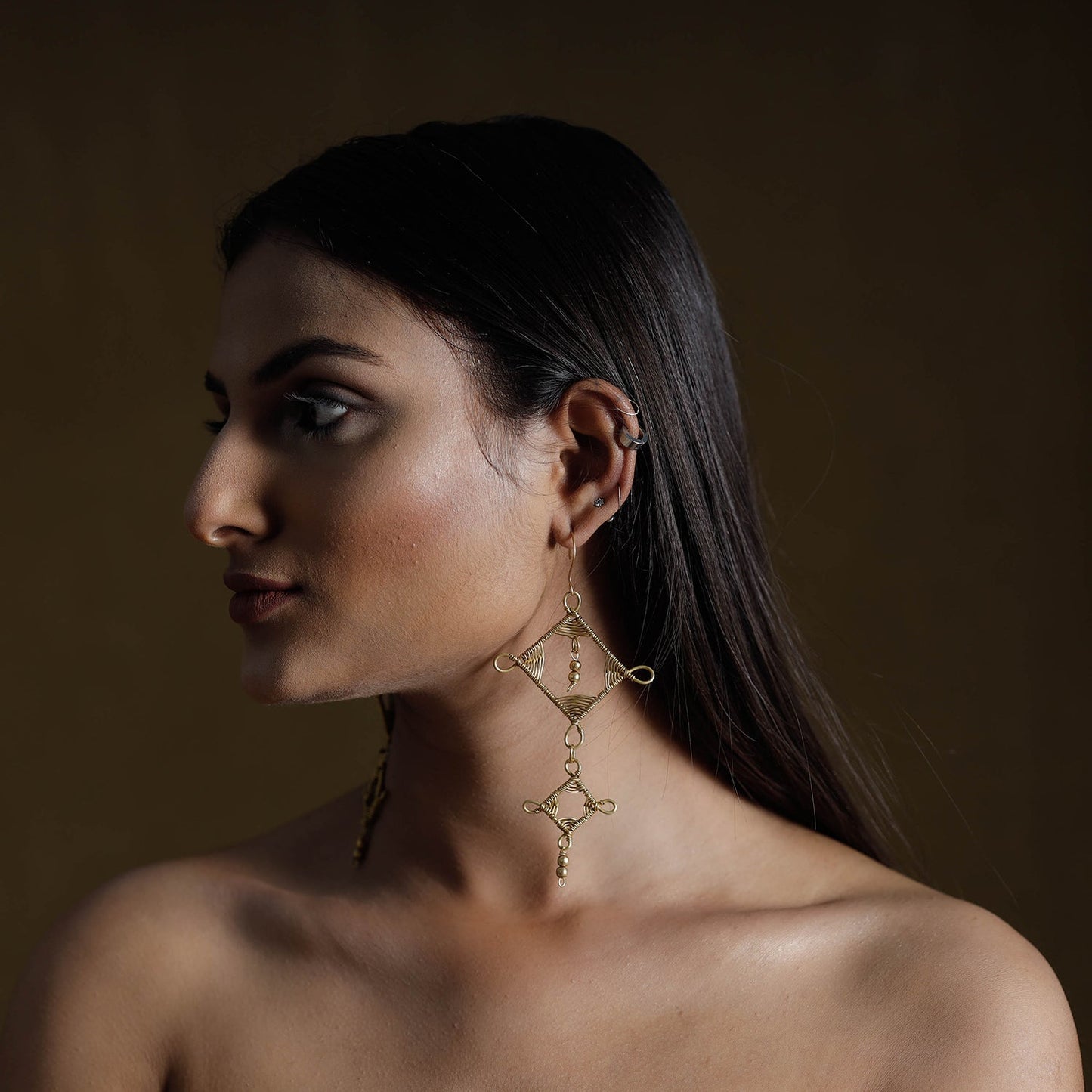 Brass Metal Handcrafted Dokra Earrings by Asalkaar